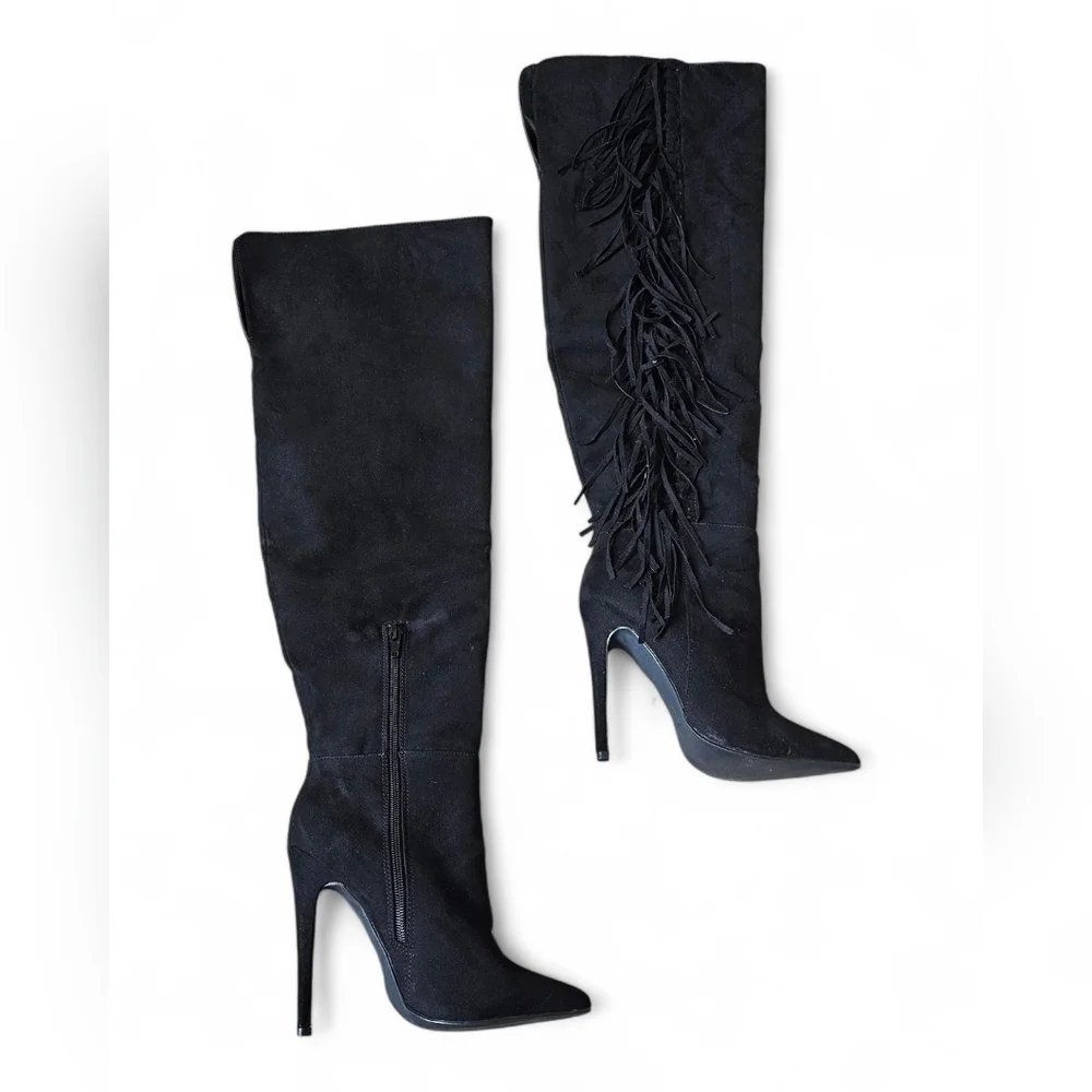 Pretty Girl Women’s Fringe Over-the-Knee Boots Size 7